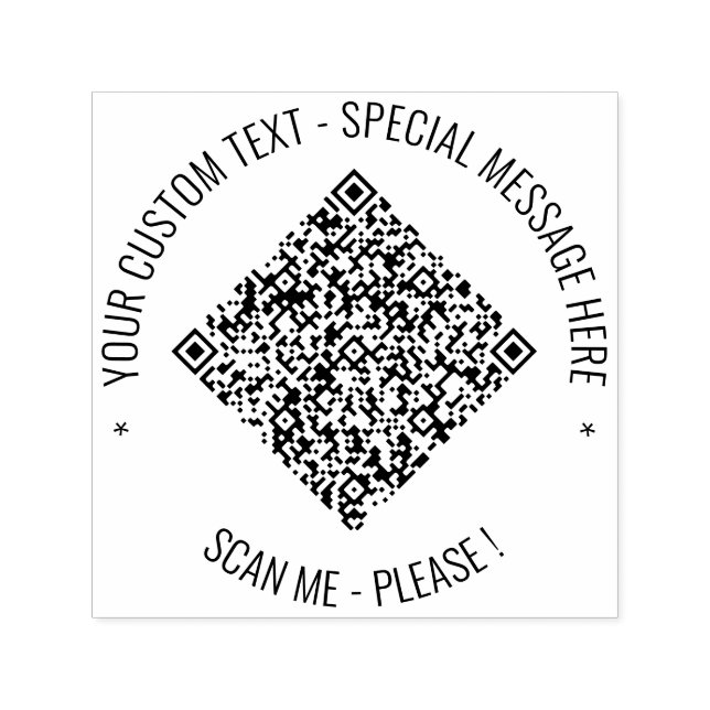 Upload Your QR Code Add Text Round Stamp Example (Design)