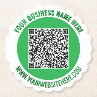 Upload Your QR Code Branded Promo Paper Coasters