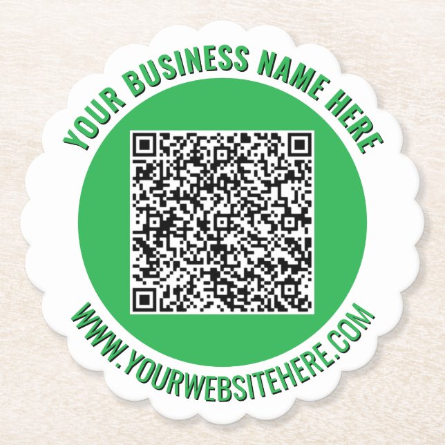 Upload Your QR Code Branded Promo Paper Coasters (Front)
