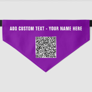 Upload Your QR Code Custom Text Pet Bandana Collar
