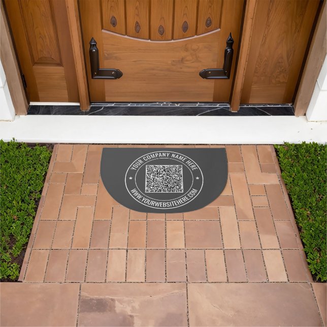 Upload Your QR Code Doormat Example Add Text Info (Outdoor)