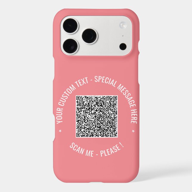 Upload Your QR Code iPhone Case Custom Text Colors (Back)
