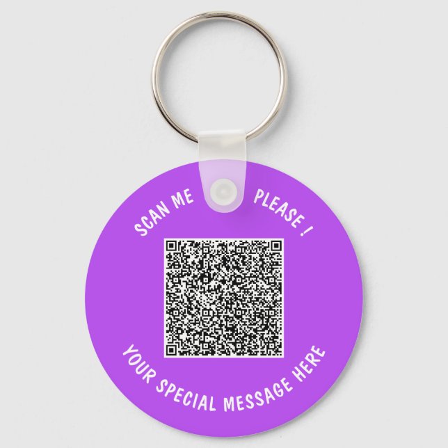Upload Your QR Code Keychain Custom Text and Color (Front)