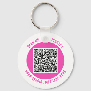 Upload Your QR Code Keychain Gift Add Custom Text