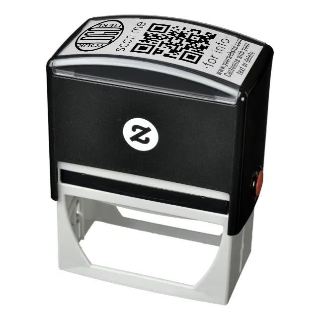 Upload Your QR Code & Logo Modern Promotional Self-inking Stamp | Zazzle