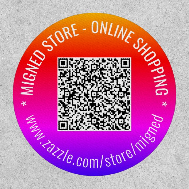Upload Your QR Code Patch Example Add Custom Text (Front)