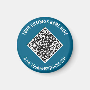 Upload Your QR Code Promotional Magnet Custom Text