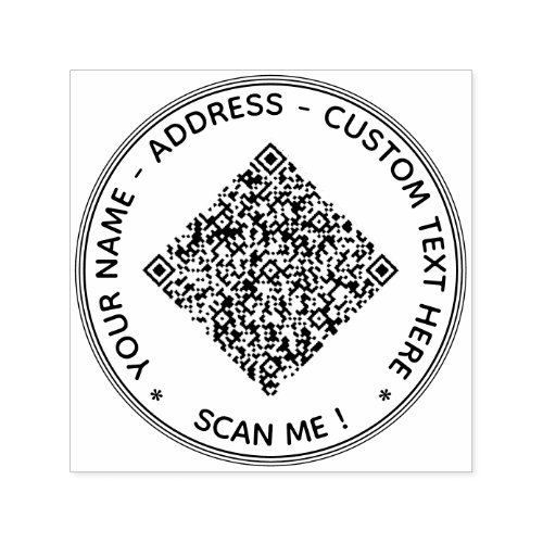 Upload Your QR Code Round Stamp Add Custom Text