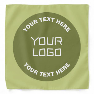 Uploaded Logo or Design & Editable Text Any Color Bandana