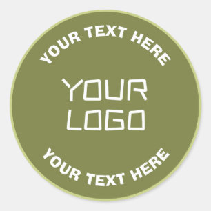Uploaded Logo or Design & Editable Text Any Color Classic Round Sticker