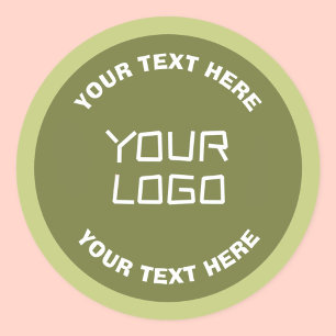 Uploaded Logo or Design & Editable Text Any Color Classic Round Sticker