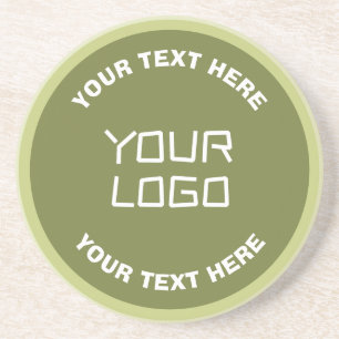 Uploaded Logo or Design & Editable Text Any Color Coaster