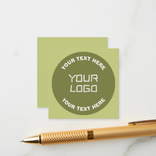 Uploaded Logo or Design & Editable Text Any Color Enclosure Card