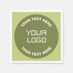 Uploaded Logo or Design & Editable Text Any Color Napkins
