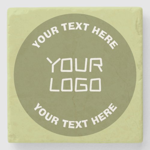 Uploaded Logo or Design  Editable Text Any Color Stone Coaster