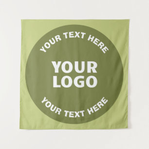 Uploaded Logo or Design & Editable Text Any Color Tapestry