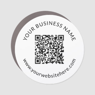 Uploaded QR code Template with Editable Text Car Magnet