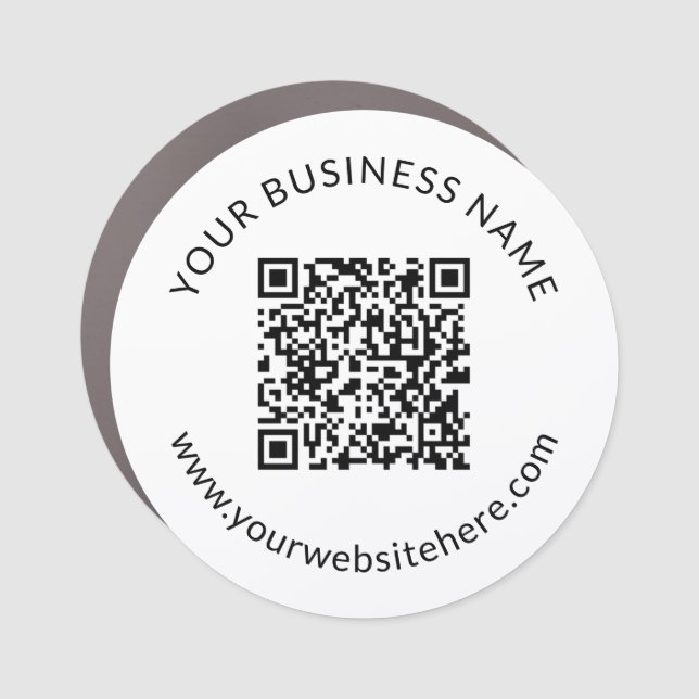 Uploaded QR code Template with Editable Text Car Magnet (Front)