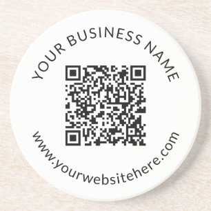 Uploaded QR code Template with Editable Text Coaster