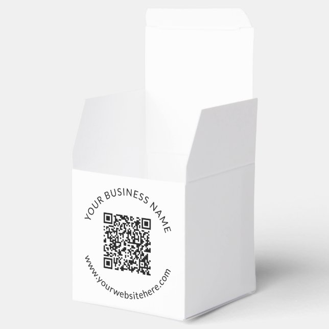 Uploaded QR code Template with Editable Text Favor Boxes (Opened)