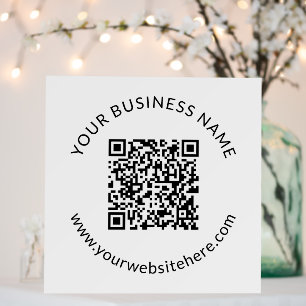 Uploaded QR code Template with Editable Text Foam Board