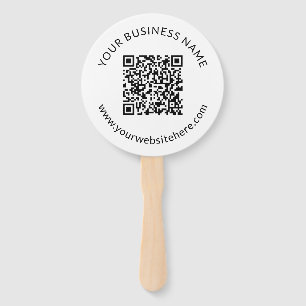 Uploaded QR code Template with Editable Text Hand Fan