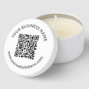 Uploaded QR code Template with Editable Text Mini Candle Favors