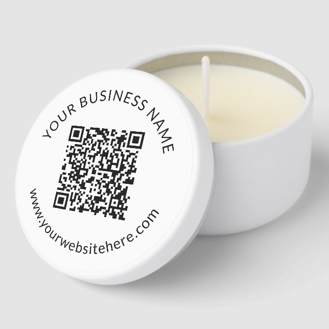 Uploaded QR code Template with Editable Text Mini Candle Favors (Corner)