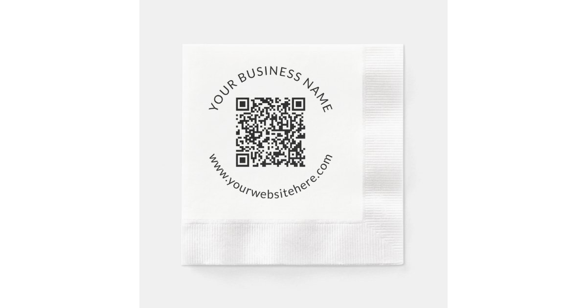 Uploaded QR code Template with Editable Text Napkins | Zazzle
