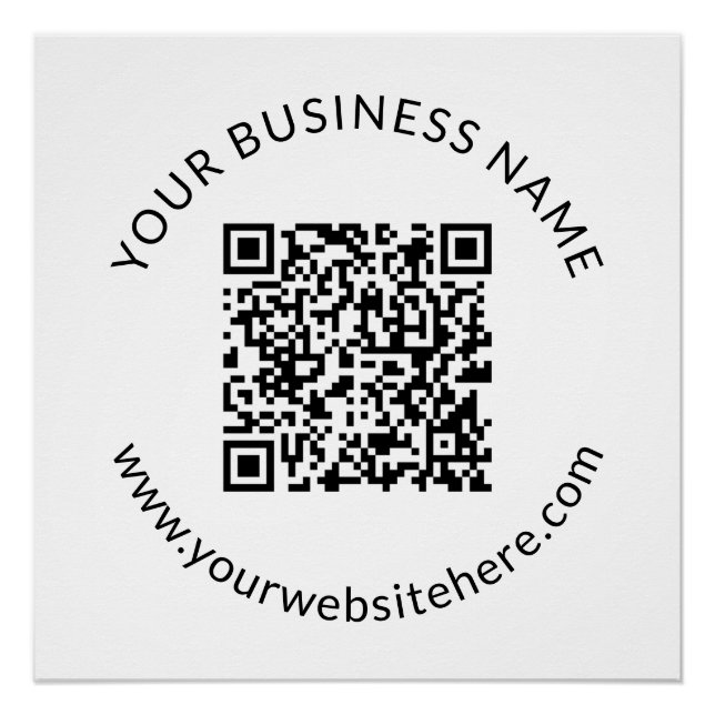 Uploaded QR code Template with Editable Text Poster (Front)