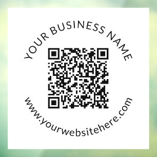 Uploaded QR code Template with Editable Text Window Cling