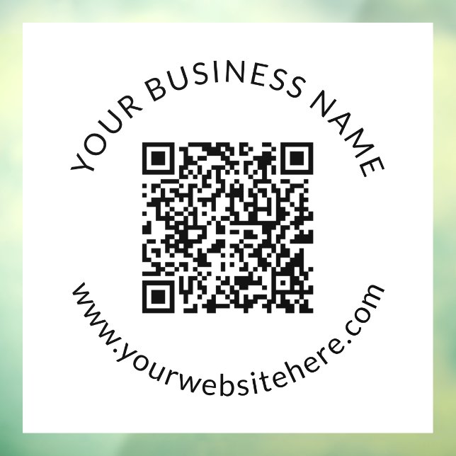 Uploaded QR code Template with Editable Text Window Cling (Sheet 3)