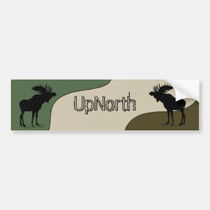 UpNorth Moose Silhouette Bumper Sticker