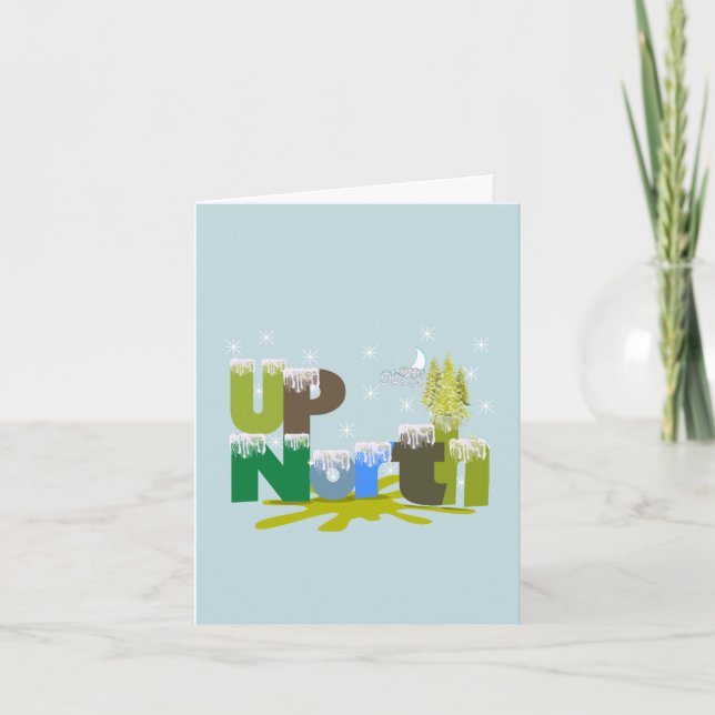 UpNorth Typography Art Letterpress Thank You Card (Front)