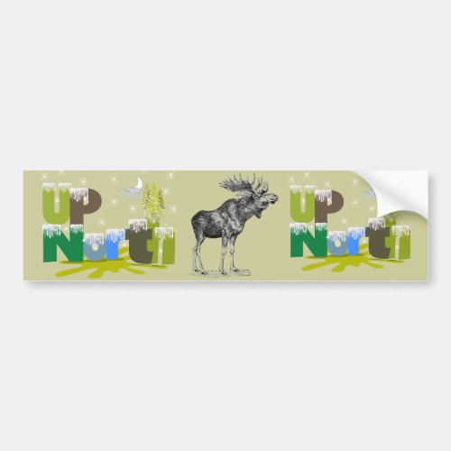 UpNorth Vintage Moose Bumper Sticker