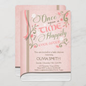 Upon a Time Storybook Baby shower invitation Pink (Front/Back)