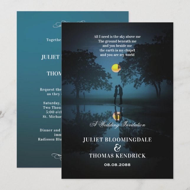Upon the Moonlit Night | Wedding Invitation (Front/Back)