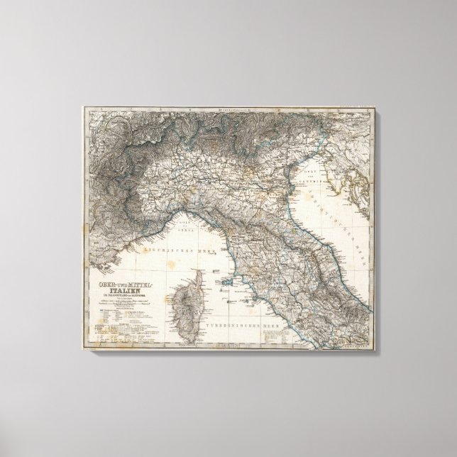Upper and Central Italy Canvas Print (Front)