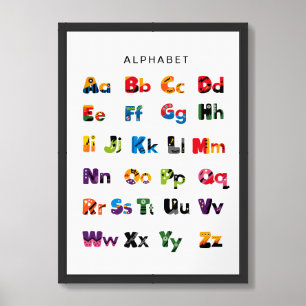 Upper and Lower Case Alphabet Framed Art