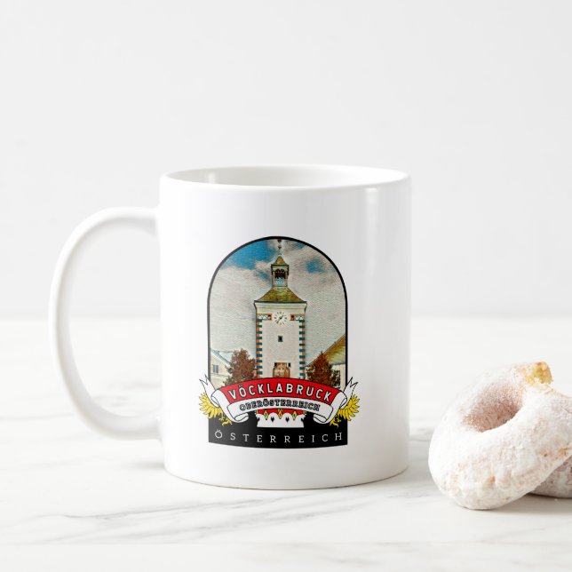 Upper Austria Vöcklabruck Austria Souvenir Coffee Mug (With Donut)