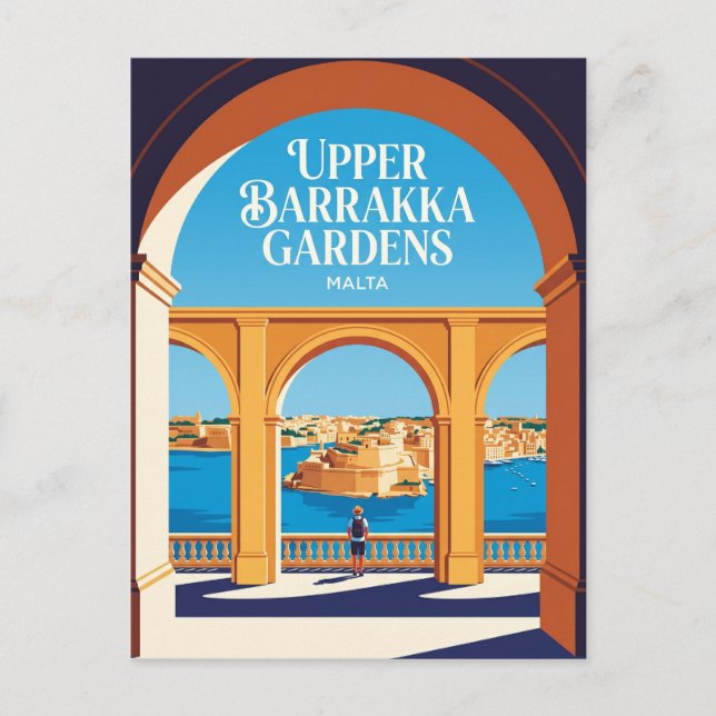 Upper Barrakka Gardens Malta Postcard (Front)