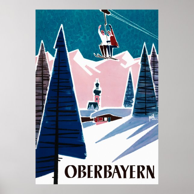 Upper Bavaria Germany Vintage Travel Poster (Front)