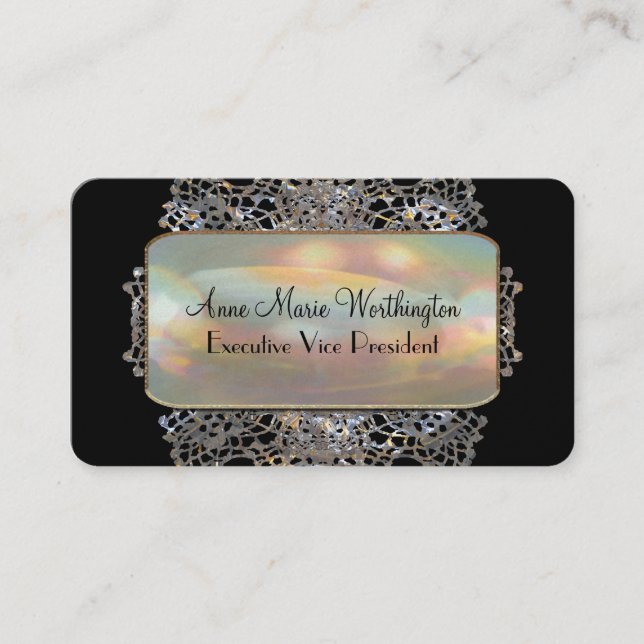 Upper Class Chic Elegant 3.5" x 2" Professional Business Card (Front)