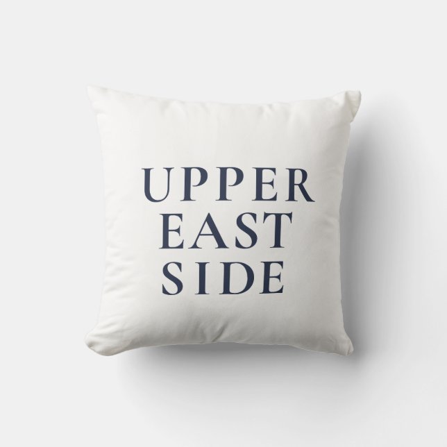 Upper East Side NYC Classic Preppy Style Throw Pillow (Front)