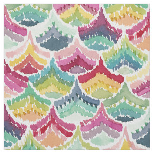 UPPER ECHELON Rainbow Boho Scallop Print Fabric