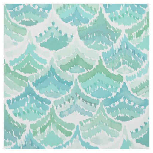 UPPER ECHELON Seafoam Green Scallop Print Fabric