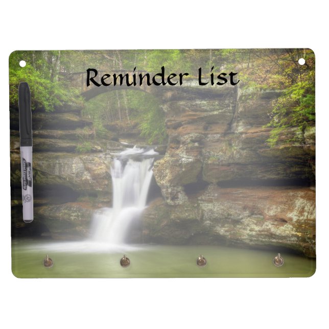 Upper Falls Hocking Hills Ohio Dry Erase Board With Keychain Holder (Front)