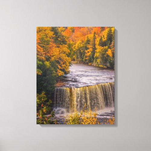 Upper Falls with Fall Colors Canvas Print
