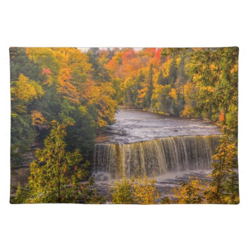 Upper Falls with Fall Colors Cloth Placemat