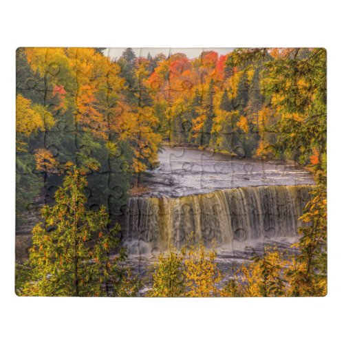 Upper Falls with Fall Colors Jigsaw Puzzle